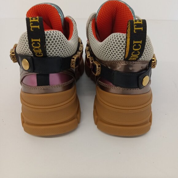 GUCCI Women's 'Multicolor' Flashtrek Sneakers w/ Crystals - EU36/US6 - Picture 10 of 13